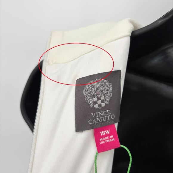 Vince Camuto Dress 18W Bow Tie Sleeveless Ivory Wedding Party NEW Minor Defect - Picture 6 of 10